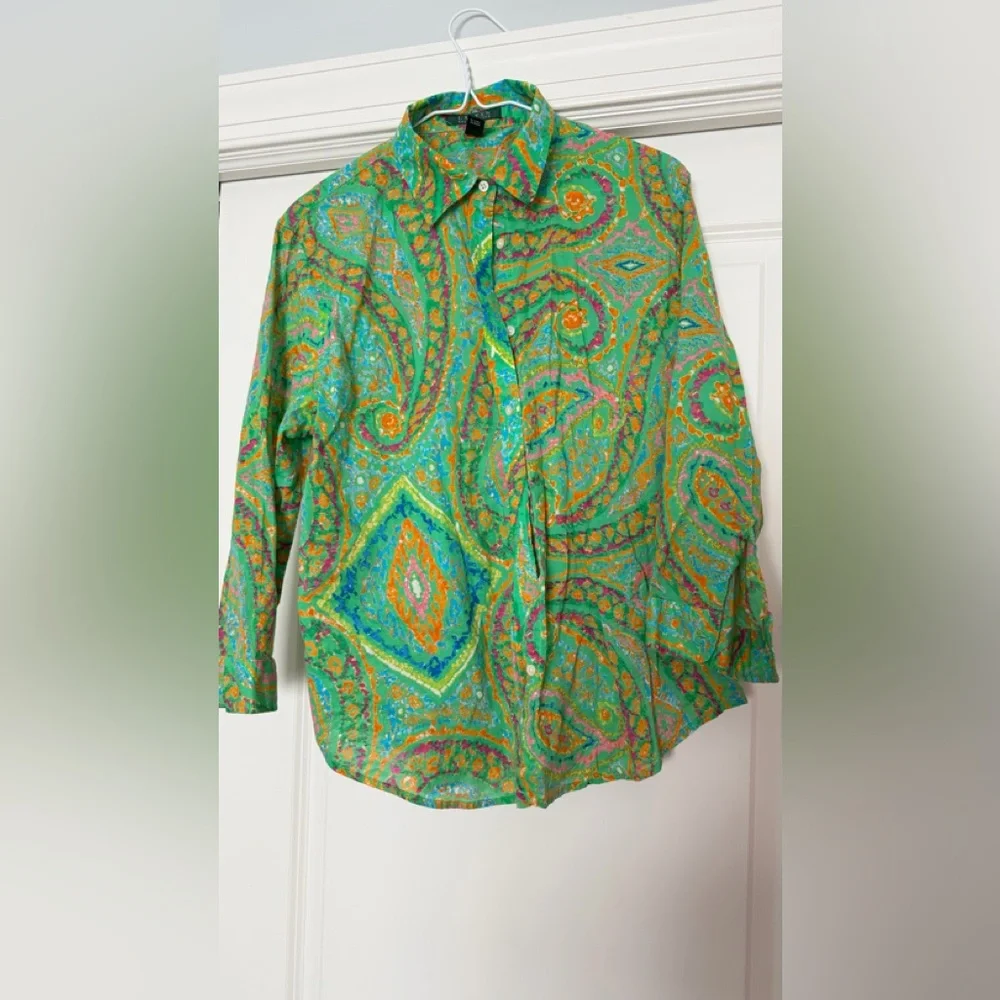 Lauren Ralph Lauren Vibrant Paisley Button-Up Shirt - Picture 1 of 7